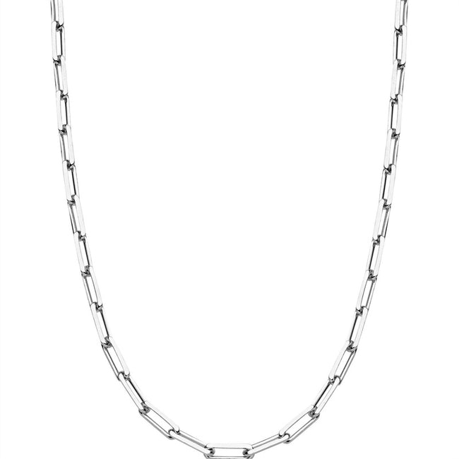 Solid 925 Sterling Silver 3mm /5mmPaperclip Link Chain Necklace for Women Men