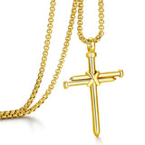 Cross Necklace for Men Cross Pendant Stainless Steel Necklace