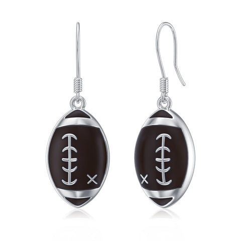 925 Sterling Silver Baseball/Football Earrings Sports Accessories Jewelry Fans Baseball/Football Gift