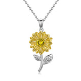 14K Gold Sunflower Necklace for Women You Are My Sunshine Gold Sunflower Pendant Necklace Jewelry Gifts