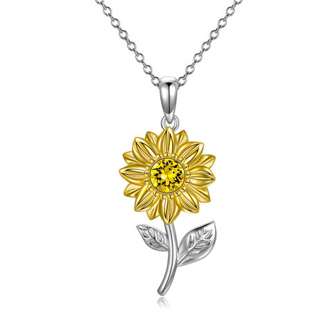 14K Gold Sunflower Necklace for Women You Are My Sunshine Gold Sunflower Pendant Necklace Jewelry Gifts