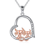 Heart Animal Necklace Sterling Silver Axolotl Pendant Necklace Heart Axolotl Jewelry for Women Girls Christmas Gifts