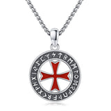 Crusaders Templar Knights Necklace 925 Sterling Silver Vintage Iron Cross Pendant Necklace Amulet Viking Jewelry Gifts for Men