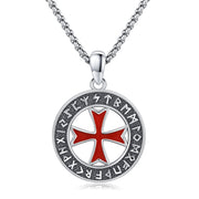 Sterling Silver Vintage Crusaders Templar Knights Cross Pendant Necklace for Men
