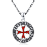 Crusaders Templar Knights Necklace 925 Sterling Silver Vintage Iron Cross Pendant Necklace Amulet Viking Jewelry Gifts for Men