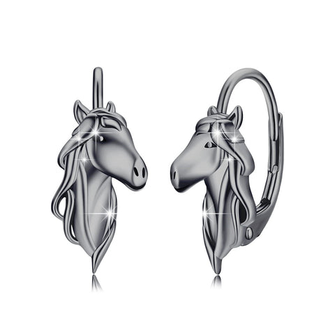 Horse Earrings 925 Sterling Silver Animal Horse Stud Earrings Horse Jewelry Gifts for Mother's Day Women Girls Horse Lovers