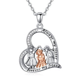 Sterling Silver Sister Necklace for 3 Sisters Pendant, Big Litter Sisters Birthday Jewelry Gift