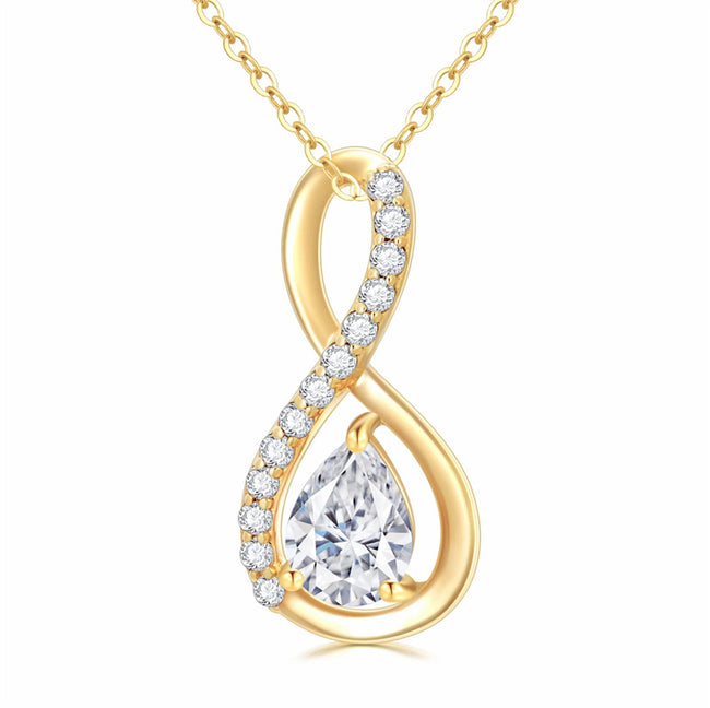 14k Gold Infinity Necklace for Women Cubic Zirconia Love Anniversary Jewelry Gifts for Her Christmas Present for Women