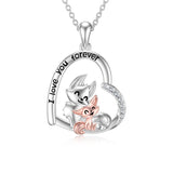 925 Sterling Silver Squirrel Necklace Fox Necklace Gift for Mother