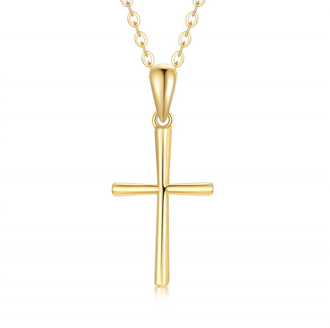 14k Gold Cross Necklace for Women Teens, Gold Chain with Cross Pendant, Confirmation Jewelry for Her, 16+1+1 inch
