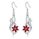 Hummingbird Earrings 925 Sterling Silver Daisy Flower Dangle Drop Infinity Earrings Birthstones Jewelry for Women