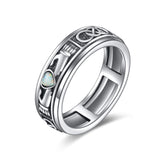 Sterling Silver Anxiety Spinner Rings Rotatable Mood Rings for Women Relieve Stress Gift