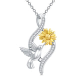 Sterling Silver Hummingbird Pendant Necklace for Women Girls
