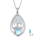 925 Sterling Silver Tree of Life Ashes Necklace Memorial Keepsake Cremation Jewelry Gifts for Women