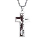 Soccer Cross Necklace for Boys Bible Verse I CAN DO All Things Stainless Steel Sport Pendant for Men