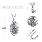 925 Sterling Silver Patron Saint Medals | Amulet Necklace Protection Jewelry for Men with 2.5mm 22"+2" Chain