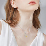 925 Sterling Silver Stethoscope Necklace with Sunflower Birthstone Necklace for Women Medical Doctor Nurse Jewelry Gift