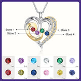 925 Silver Necklace with Birthstones Personalized Custom Name Necklace Pendant For Women Mother