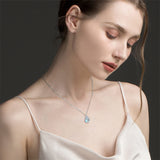 Rose Flower Urn Necklace Cremation Jewelry for Ashes 925 Sterling Silver Teardrop Moonstone Jewelry Gifts for Women