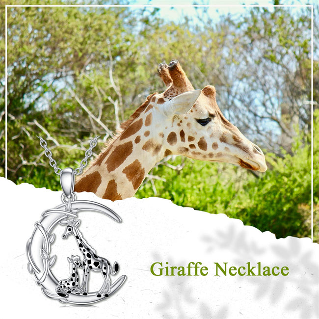 Giraffe Necklace for Mother Daughter Pendant Necklace 925 Sterling Silver Giraffe Jewelry Birthday Mom Gifts
