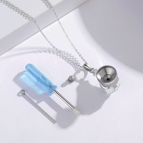 Sterling Silver Opal Turquoise TearDangle Urn Necklace for Ashes