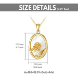 14K Gold Rose Flower Pendant Necklace