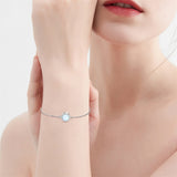 Opal Urn Bracelet For Ashes 925 Sterling Silver Opal Cremation Keepsake Pendant Locket Bracelet For Women Mom