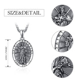 925 Sterling Silver Patron Saint Medals | Amulet Necklace Protection Jewelry for Men with 2.5mm 22"+2" Chain