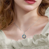 Mountain Range Urn Necklace for Ashes Sterling Silver Crystal Mountain Pendant Necklace Nature Jewelry Gift for Women
