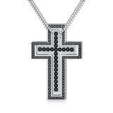 Matching Cross Sterling Silver Couple Necklace Cross Faith Jewelry for Mother Daughter Son Sisters Friends Relationship