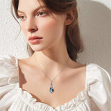 Sterling Silver Rose/Butterfly/Sunflower Flower Cremation Necklace For Ashes,Crystal Urn Necklace For Ashes For Women Memorial Jewelry