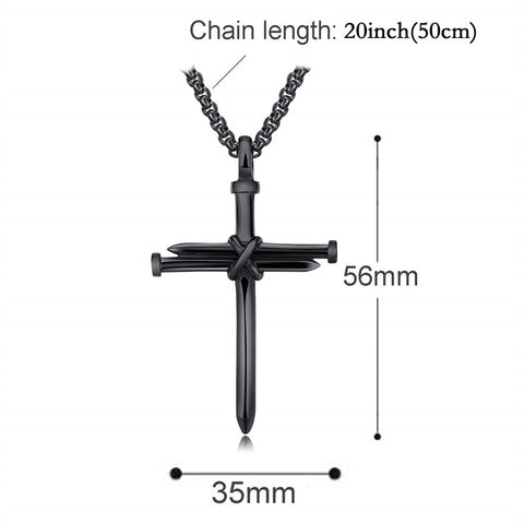 Cross Necklace for Men Cross Pendant Stainless Steel Necklace