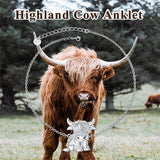 Sterling Silver Highland Cow Anklet Animal Anklet, Gift for Her