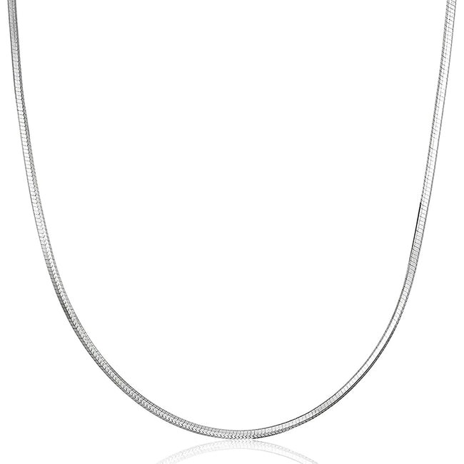 1.0mm Women's 925 Sterling Silver Clean Chain Necklace 1mm