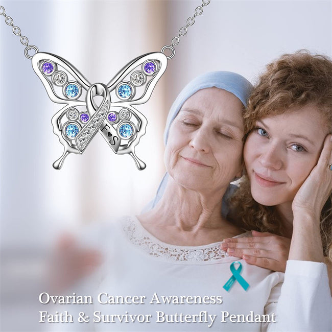 Sterling Silver Cancer Survivor Necklace Breast Ovarian Cancer Patient