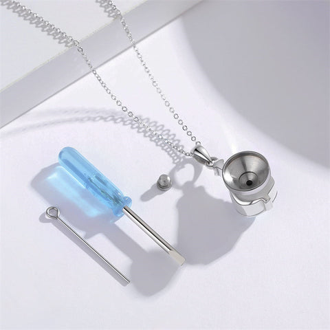 Sterling Silver Opal Turquoise TearDangle Urn Necklace for Ashes