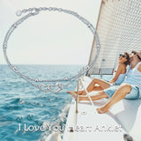 Double Layered chain 925 Sterling Silver Double Heart Anklet for Girls Women Summer Beach Ankle Bracelet Dainty Jewellery
