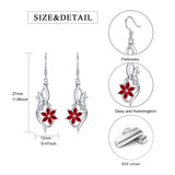 Hummingbird Earrings 925 Sterling Silver Daisy Flower Dangle Drop Infinity Earrings Birthstones Jewelry for Women