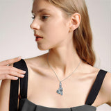 Sterling Silver Crystal Butterfly Urn Necklace for Ashes