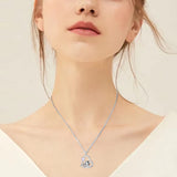 Sterling Silver Mother Daughter Cow Pendant Necklace
