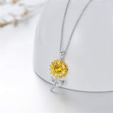 14K Gold Sunflower Necklace for Women You Are My Sunshine Gold Sunflower Pendant Necklace Jewelry Gifts