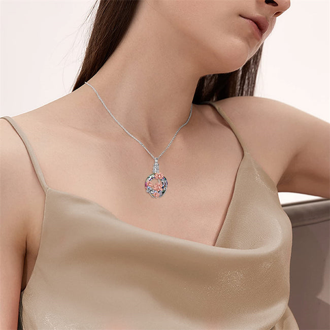 Lotus Urn Necklaces for Ashes of Loved Ones 925 Sterling Silver Cremation Jewelry for Women Heart Urn