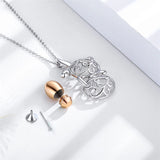 925 Sterling Silver Cremation Urn Memorial Pendant Necklace with Hollow Urn Cremation Jewelry for Ashes