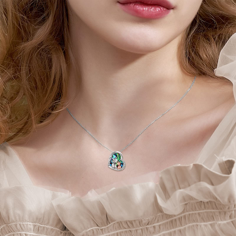 Sterling Silver Origami Fox Pendant Necklace With Engraved