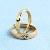 925 Silver Rings Custom Adjustable Sun and Moon Matching Rings Engraved I Love You Couples Rings Wedding