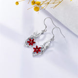 Hummingbird Earrings 925 Sterling Silver Daisy Flower Dangle Drop Infinity Earrings Birthstones Jewelry for Women