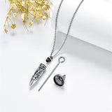 Bullet Urn Necklace for Ashes 925 Sterling Silver Butterfly Rose Pendant Keepsake Cremation Jewelry Gift for Women Men