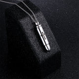 Sterling Silver Bar Bullet Cross Urn Necklace for Ashes