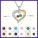 925 Silver Necklace with Birthstones Personalized Custom Name Necklace Pendant For Women Mother