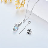 Sterling Silver Crystal Fox Urn Necklace for Ashes